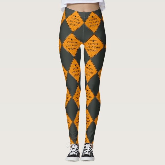 Caution Low Flying Aircraft ✈️ Leggings (Front)