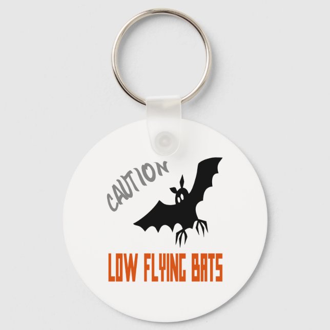 Caution Low Flying Bats Key-chain Keychain (Front)