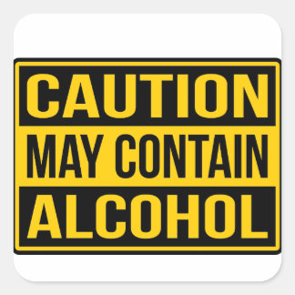 Caution May Contain Alcohol Sign Sticker