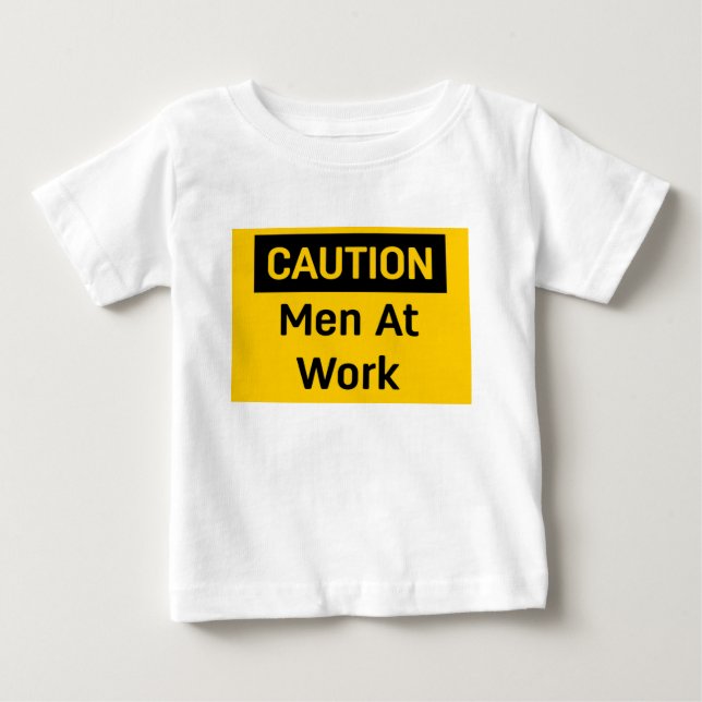 CAUTION Men at Work Baby T-Shirt (Front)