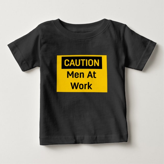 CAUTION Men at Work Baby T-Shirt (Front)