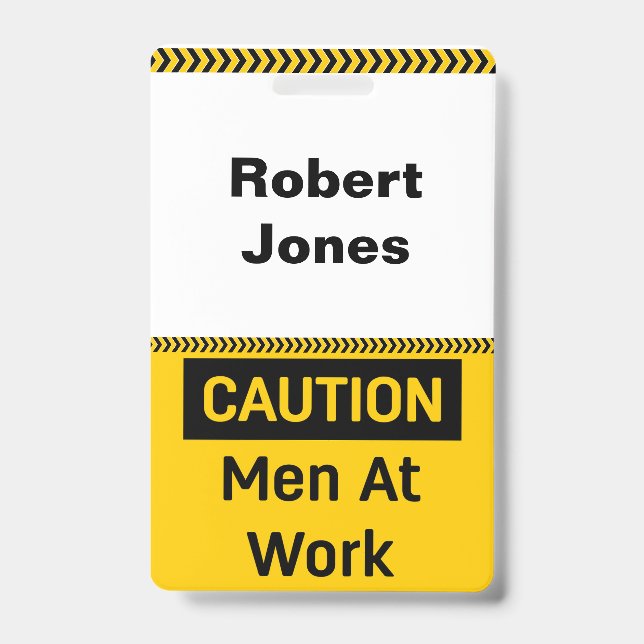 CAUTION Men at Work Badge (Front)