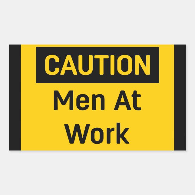 CAUTION Men at Work Sticker (Front)