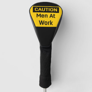CAUTION Men at Work Yellow and Black Golf Head Cover