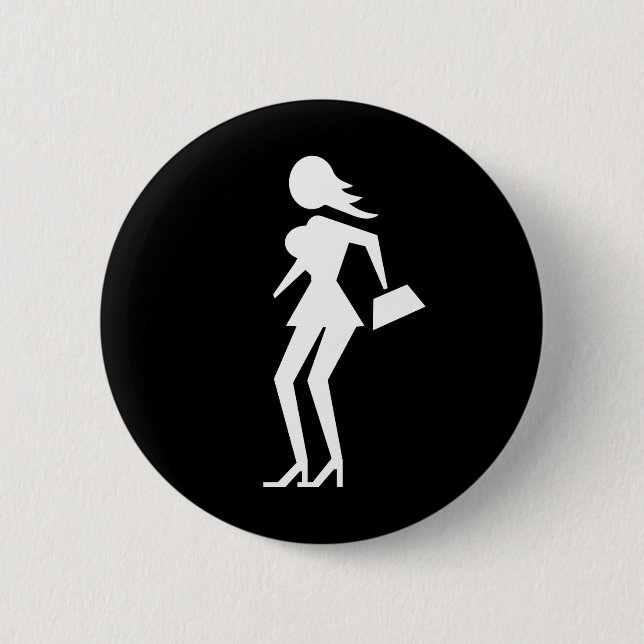 Caution Prostitute (Attenzione Prostitute) 2 Inch Round Button (Front)