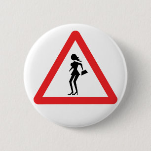 Caution Prostitute (Attenzione Prostitute) 2 Inch Round Button