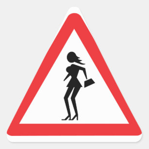 Caution Prostitute (Attenzione Prostitute) Triangle Sticker