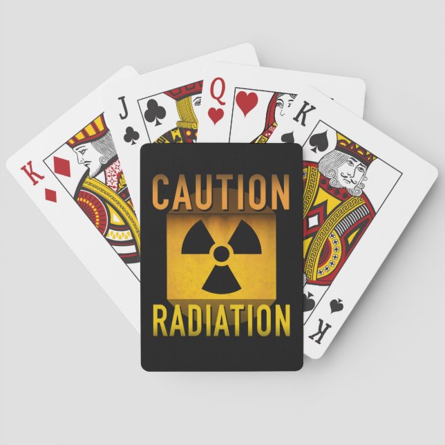 Caution Radiation Symbol Retro Atomic Age Grunge : Playing Cards (Back)