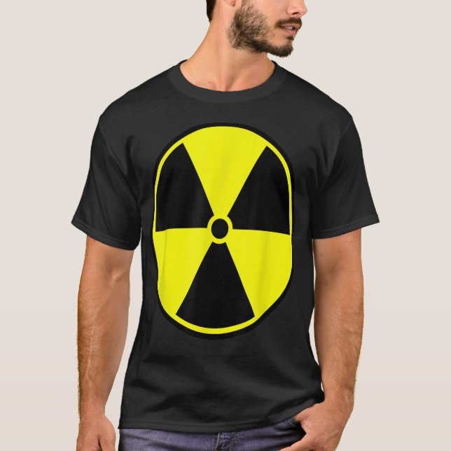 Caution Radioactive Radiation Hazard Nuclear Warni T-Shirt (Front)