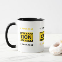 Caution Reading In Progress Mug