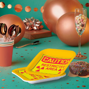 Caution Restricted Area Radiation Hazard Warning Paper Plate