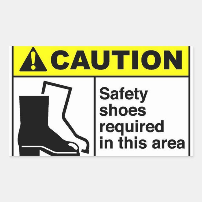CAUTION Safety shoes Sticker (Front)