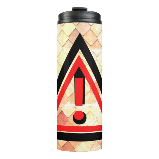 Caution Safety Symbol Red Colour Triangle Shape  Thermal Tumbler (Front)