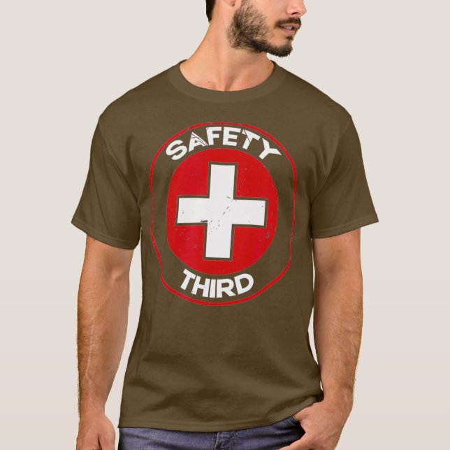 Caution Safety Third Motocross 3rd Unsafety T-Shirt (Front)