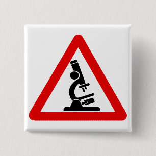 Caution:  SCIENCE! 2 Inch Square Button