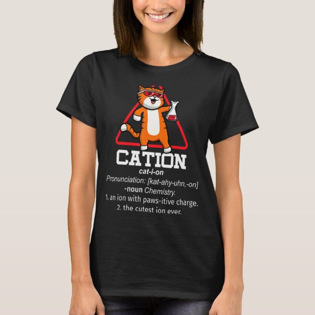Caution Science Day Experiment Education Cat Whisp T-Shirt (Front)