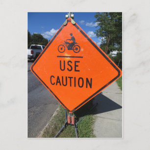 Caution Sign Postcard