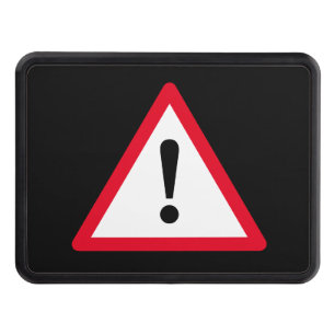 Caution sign red triangle warning icon custom trailer hitch cover