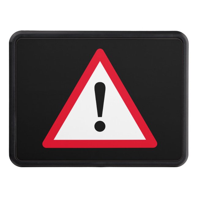Caution sign red triangle warning icon custom trailer hitch cover (Front)