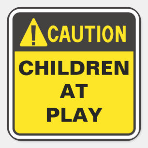 Caution Sign Square Sticker