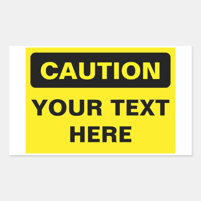 Caution Sign, template, landscape version Sticker (Front)