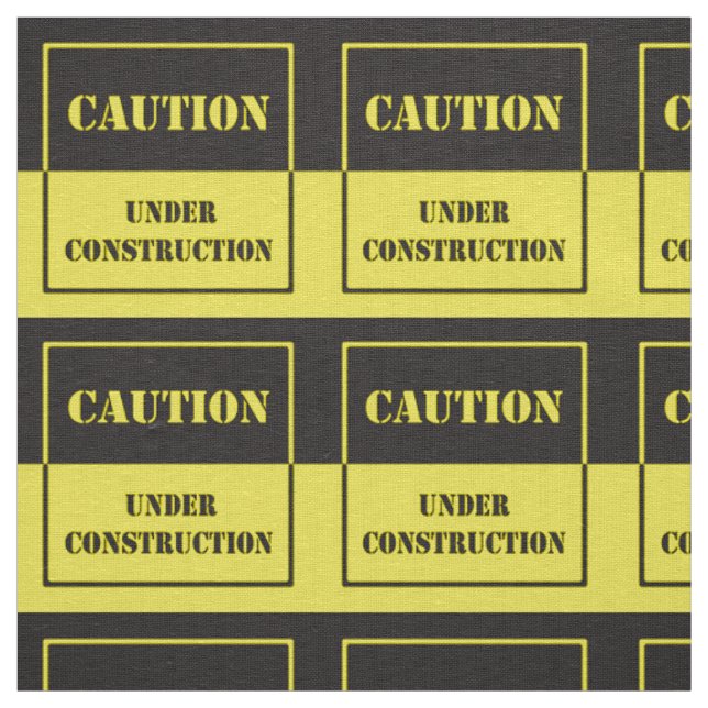 caution sign under construction fabric (Swatch)