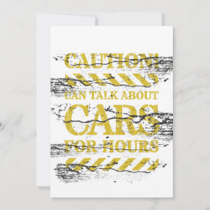 Caution Signs - Yellow Traffic Sign - Can Talk Car Holiday Card