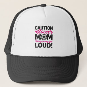 Caution Soccer Mom Loud Vintage Shirt Design_1 Trucker Hat