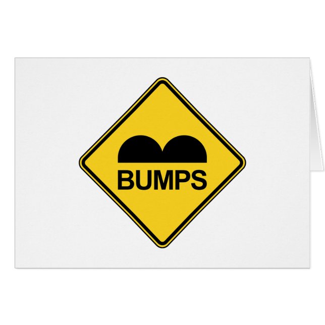 Caution Speed Bumps Funny Traffic Sign Card (Front Horizontal)