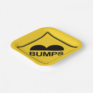 Caution Speed Bumps Funny Traffic Sign Paper Plate