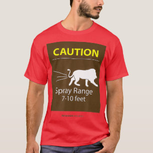 Caution, spray range 7-10ft, funny zoo animal poop T-Shirt