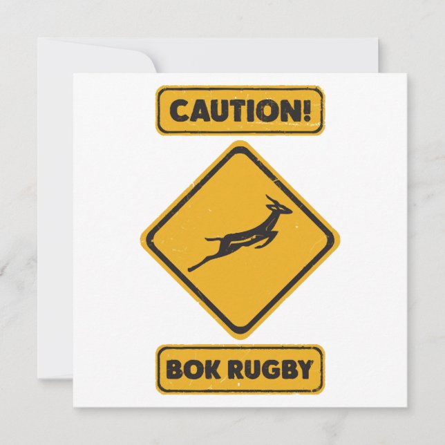 Caution - SpringBoks Crossing Invitation (Front)