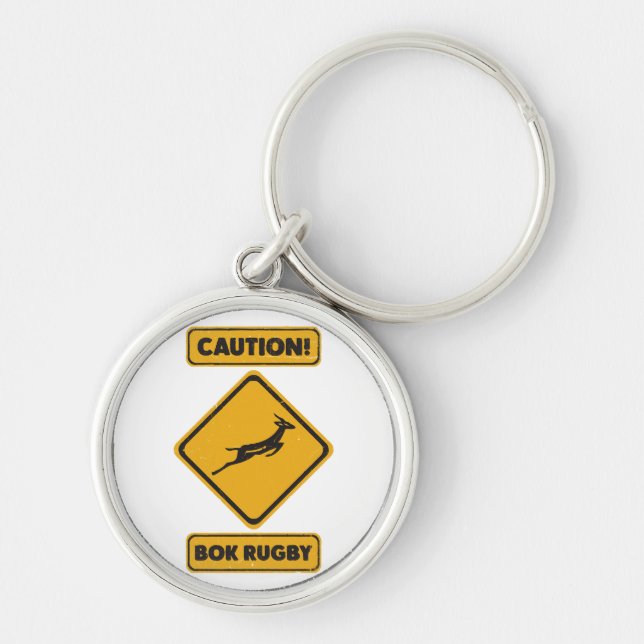 Caution - SpringBoks Crossing Keychain (Front)