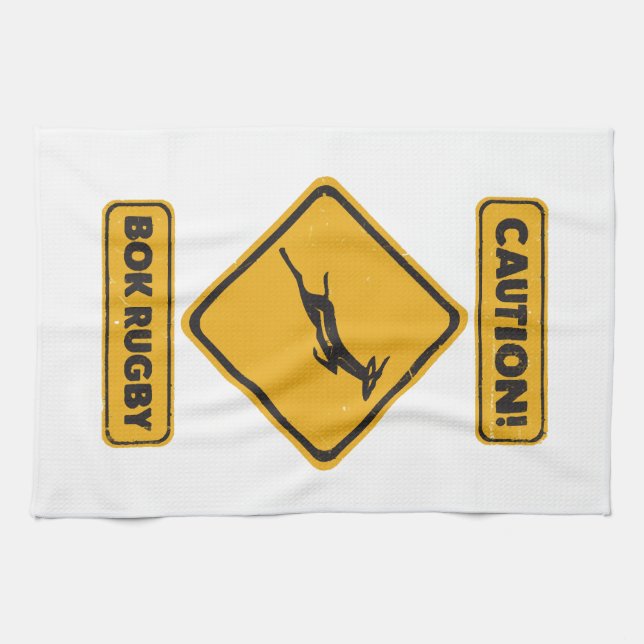 Caution - SpringBoks Crossing Kitchen Towel (Horizontal)