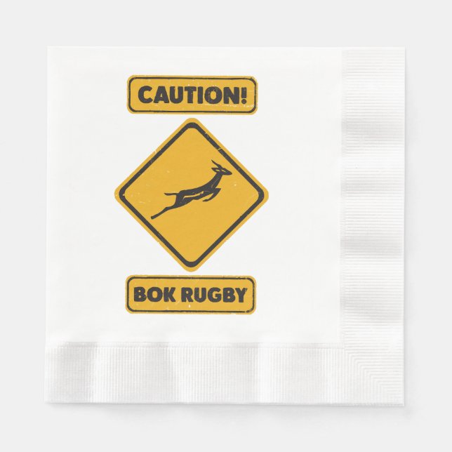 Caution - SpringBoks Crossing Napkin (Front)