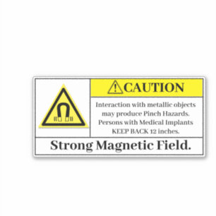 Caution Strong Magnetic Field Label