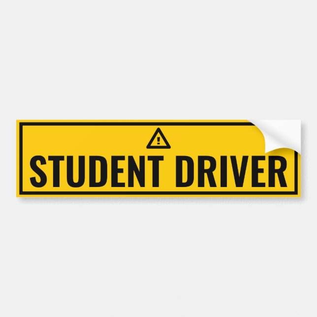 Caution Student Driver Bumper Sticker (Front)