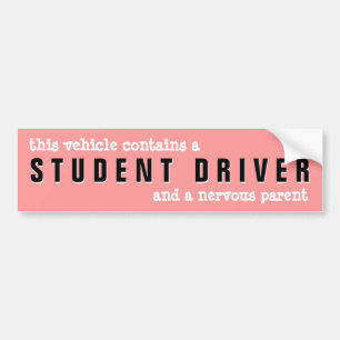 Caution Student Driver Nervous Parent Sticker