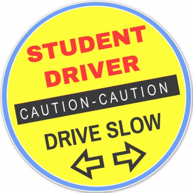 Caution Student Driver Sign (For Cars) Bumper (Front)