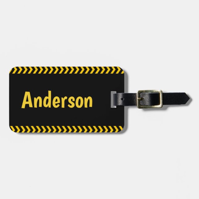 Caution Tape Construction Personalized Travel Tag (Front Horizontal)
