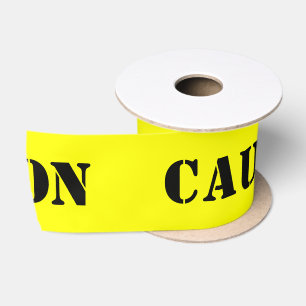 Caution Tape Halloween Satin Ribbon