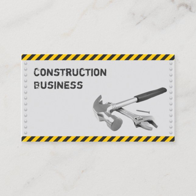 Caution Tape Hand Tools Construction Business Card (Front)