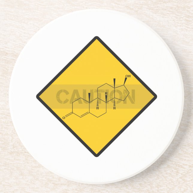 Caution: Testosterone Coaster (Front)