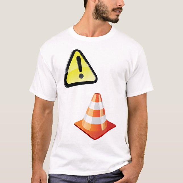 Caution Traffic Cone Warning T-Shirt (Front)