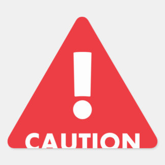 Caution Triangle - Red White Visibility Safety Triangle Sticker
