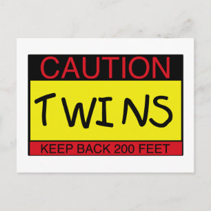 Caution Twins Postcard