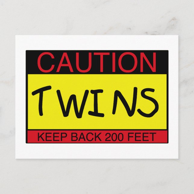 Caution Twins Postcard (Front)