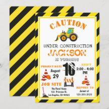 Caution Under Construction Dump the Truck Birthday