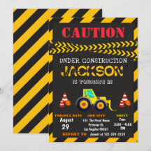 Caution Under Construction Dump Truck Birthday