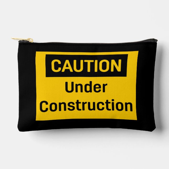 CAUTION Under Construction Lawn Yard Accessory Pouch (Front)